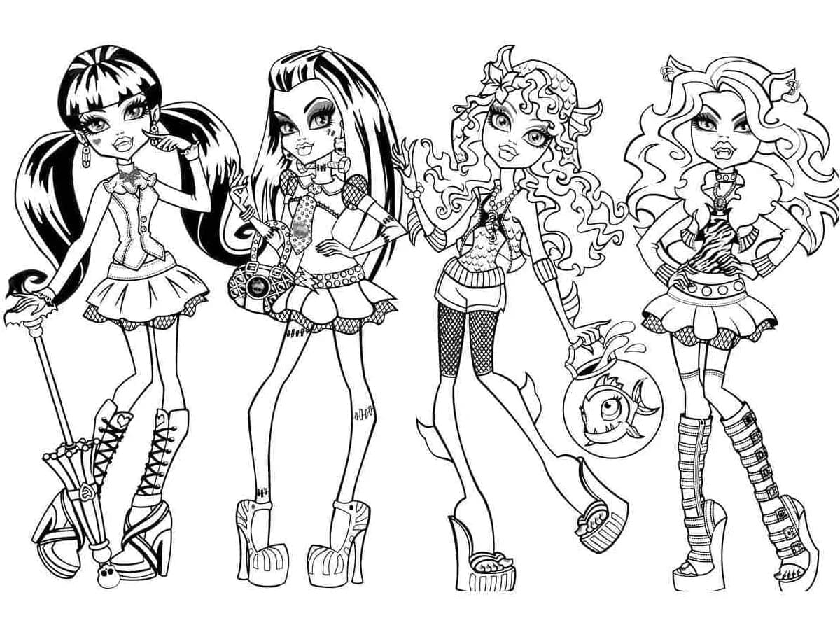 Dívky Monster High omalovánka