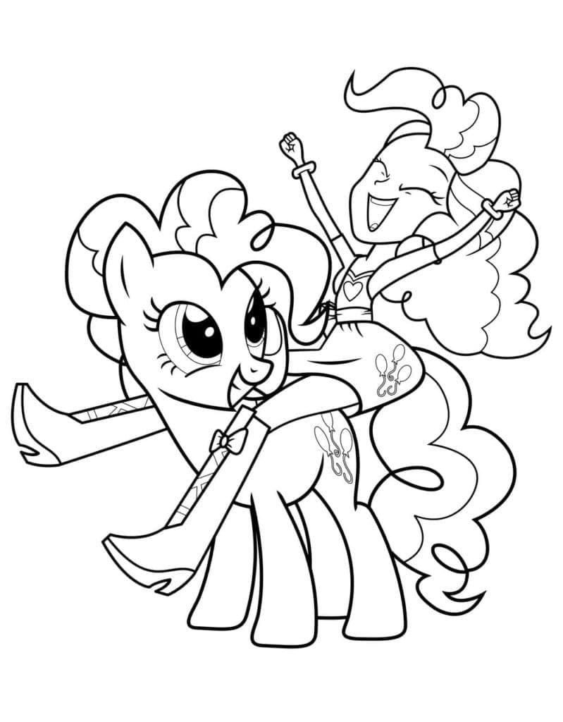 Omalovánka Equestria dívky a Pony Pinkie Pie