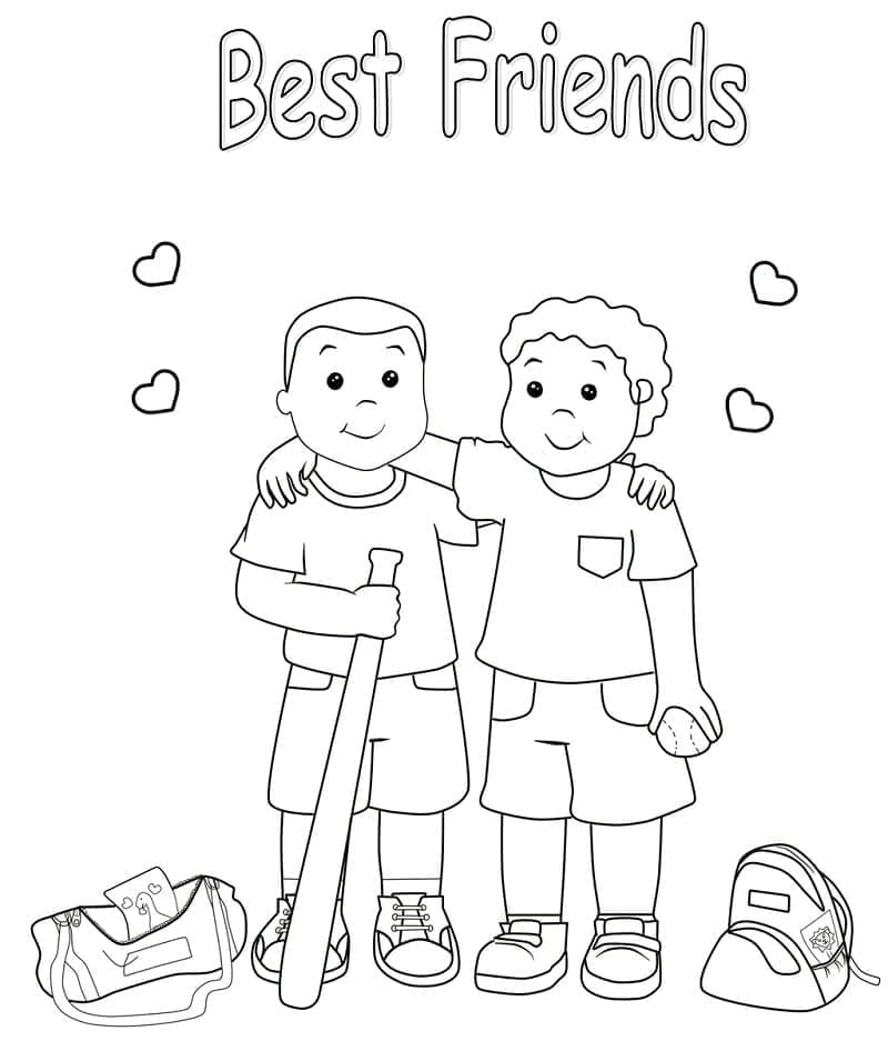 Omalovánka Gratis Afdrukbare Beste Vrienden