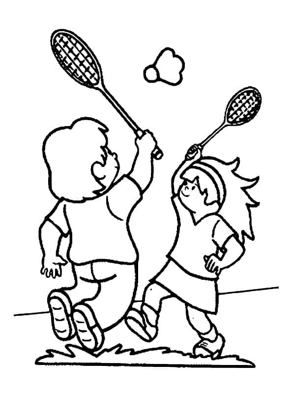 Holčičky Hrají Badminton omalovánka