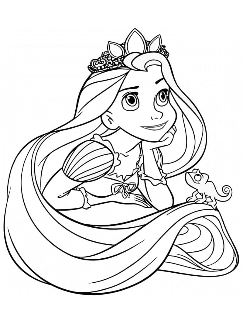 Krásná Princezna Rapunzel Zdarma omalovánka