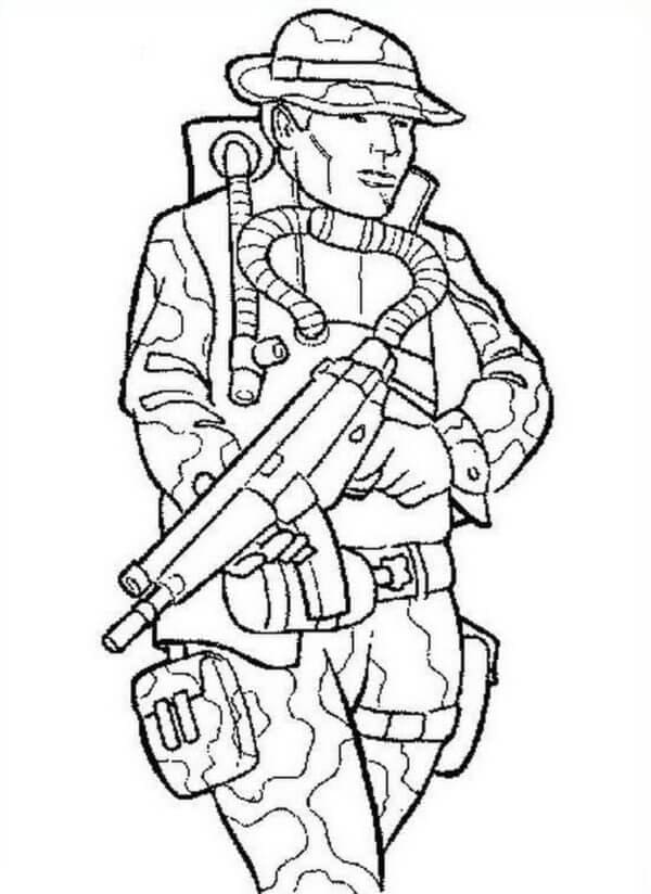 Kresba Normálního Vojáka omalovánka