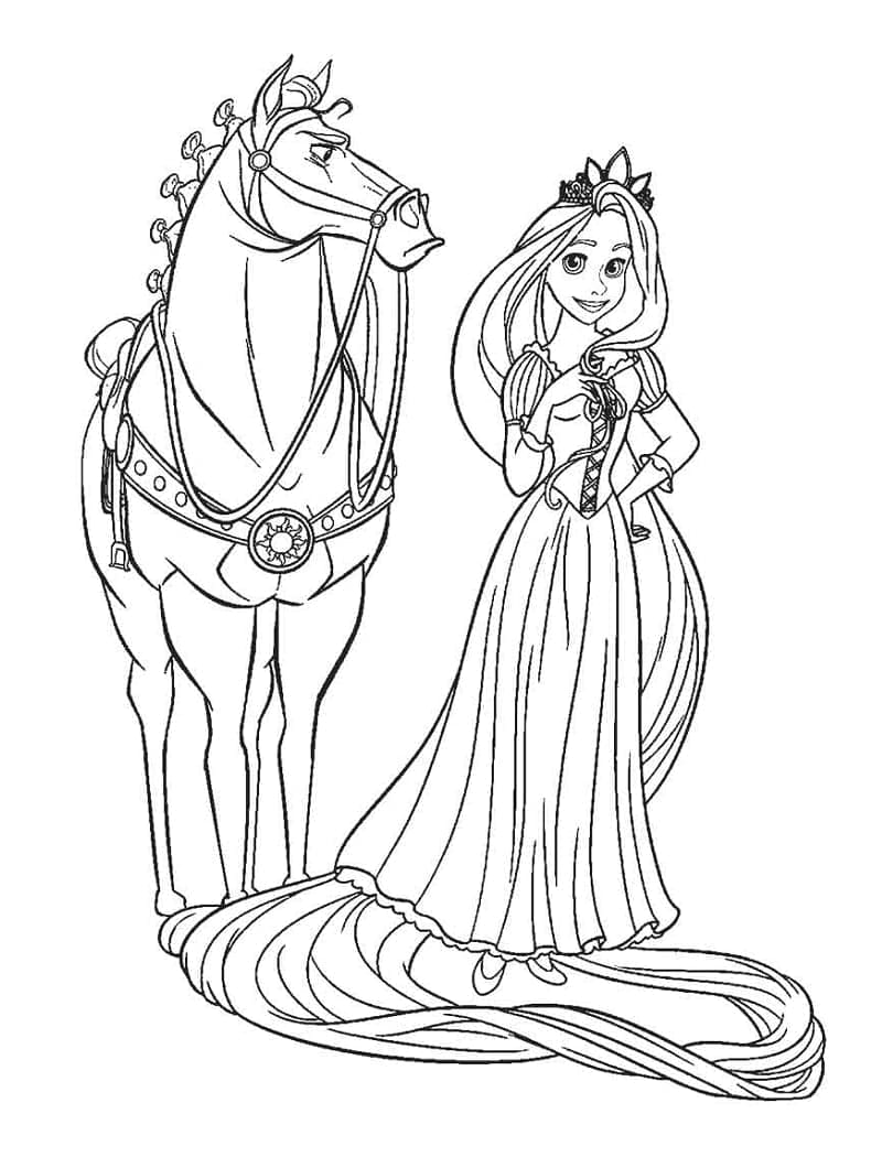 Nádherná Princezna Rapunzel omalovánka