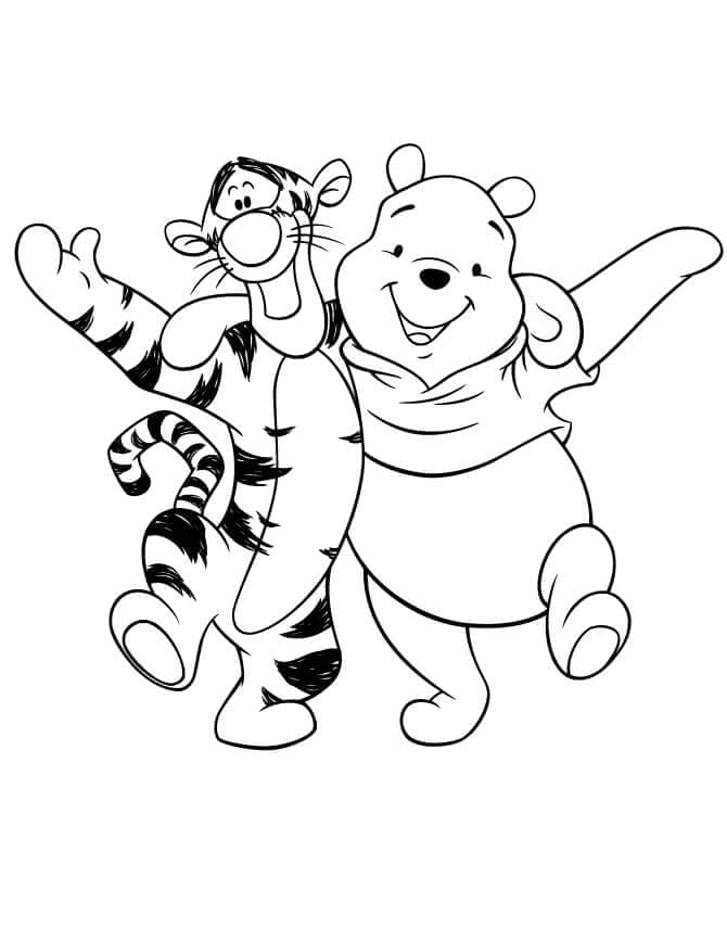 Nejlepší přátelé Tygr a Pú omalovánka