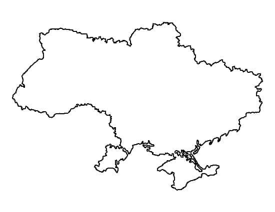 Obrysová Mapa Ukrajiny omalovánka