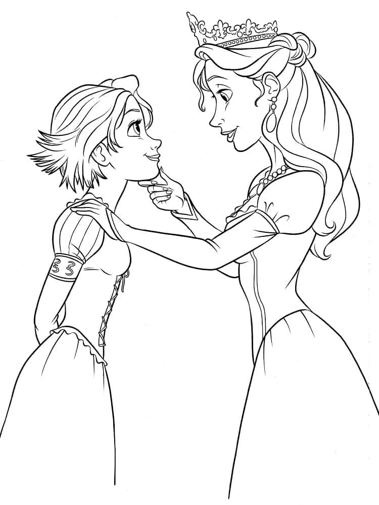 Princezna Rapunzel a Královna Ariana omalovánka
