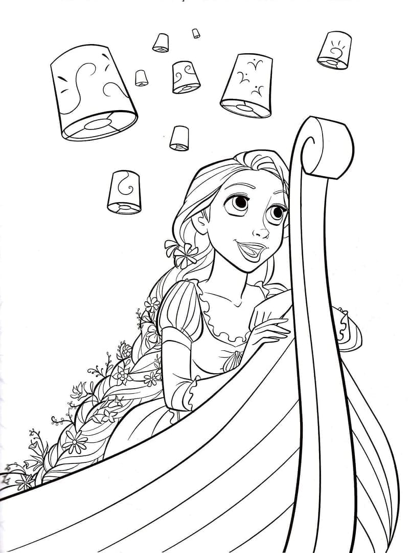 Princezna Rapunzel Zpívá omalovánka