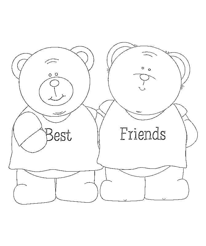 Omalovánka Teddyberen Beste Vrienden