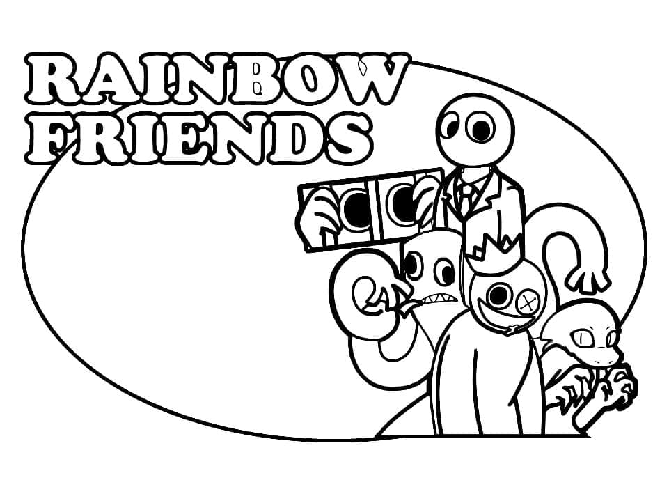 Tisk Rainbow Friends omalovánka