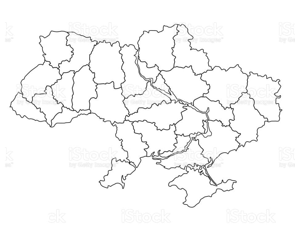 Tisknutelná Mapa Ukrajiny Pěkné omalovánka