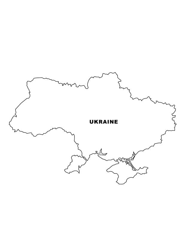 Tisknutelná Mapa Ukrajiny omalovánka