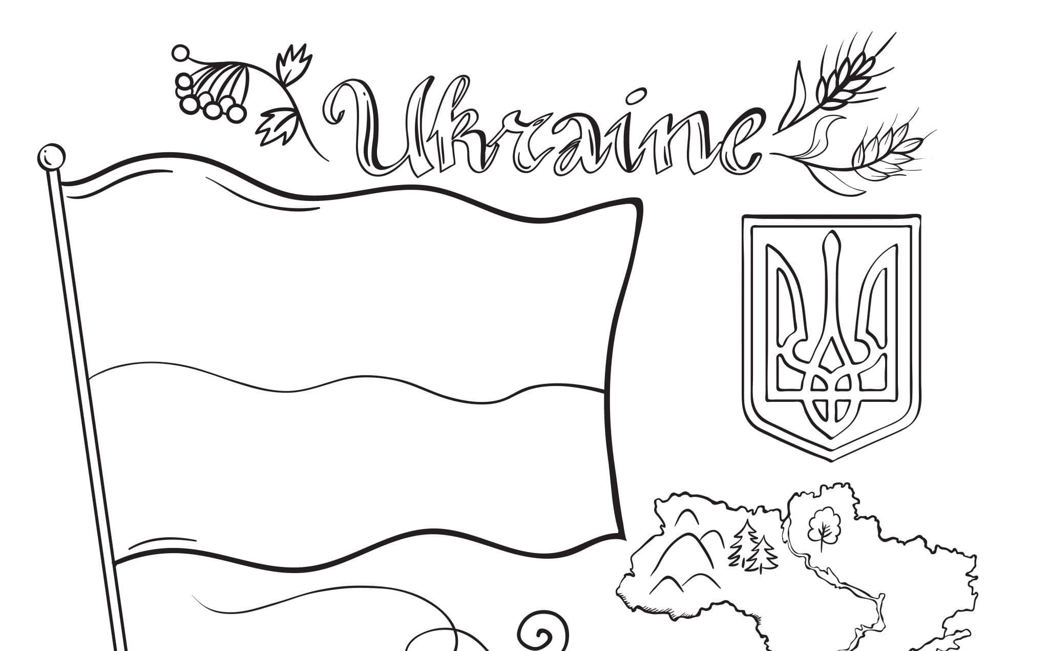 Ukrajinská Vlajka omalovánka