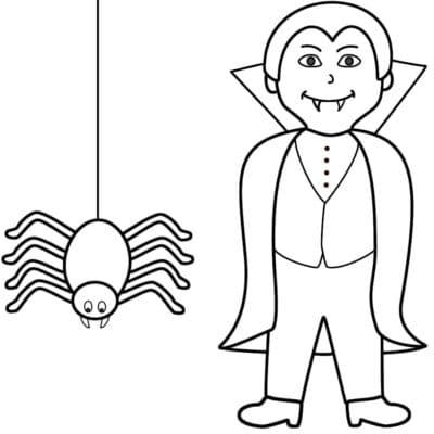 Omalovánka Upír s Pavoukem