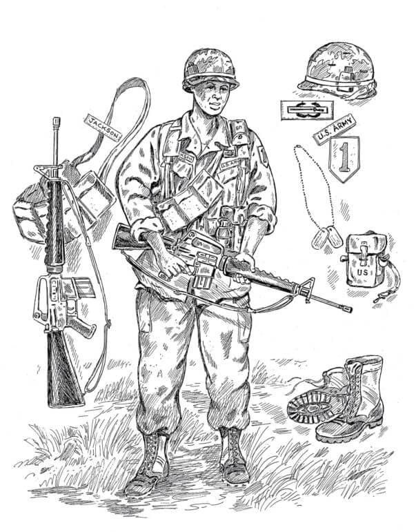 Vojáci A Vojenské Vybavení omalovánka