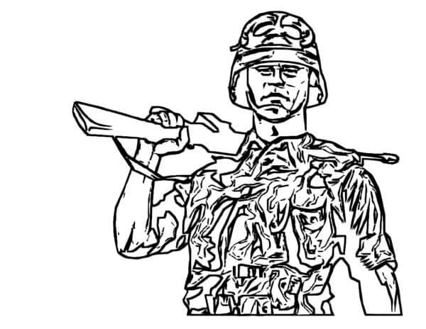 Základní Kreslení Ruční Voják omalovánka
