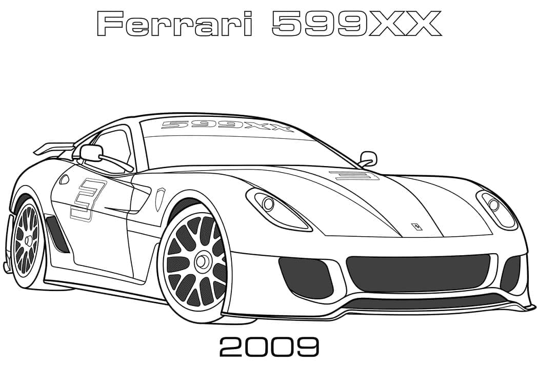2009 Ferrari 599XX Zdarma omalovánka