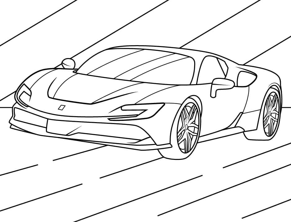 Automobil Ferrari omalovánka