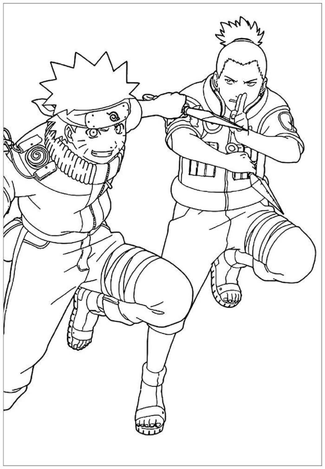 Bavte se Naruto s Shikamaru omalovánka
