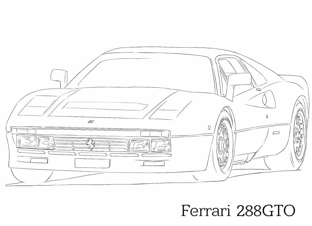 Ferrari 288 GTO Zdarma omalovánka