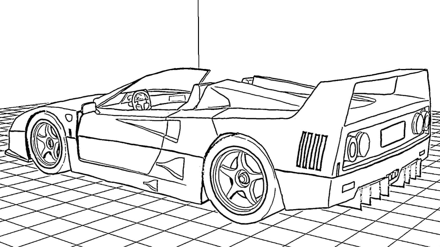 Ferrari F40 LM Spider omalovánka