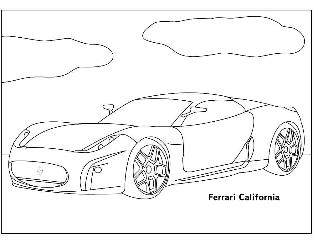 Ferrari v Kalifornii omalovánka