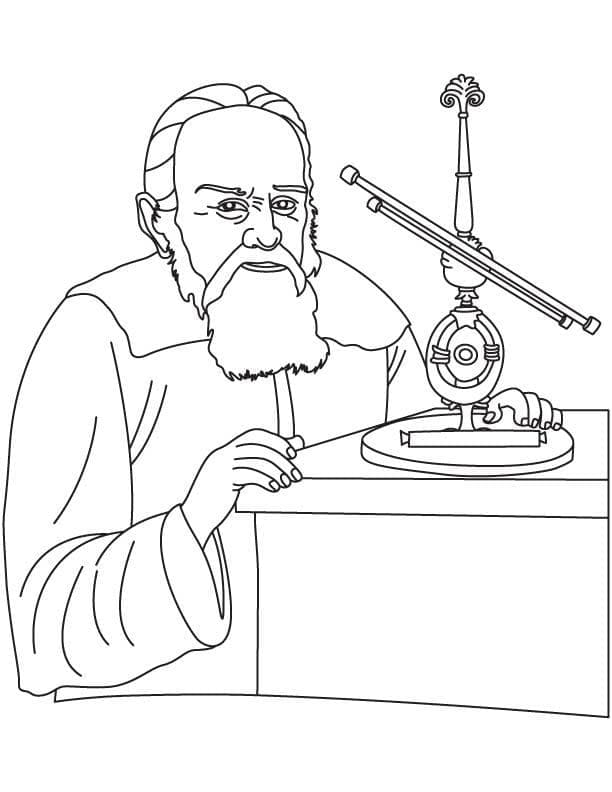 Galileo Galilei zdarma omalovánka