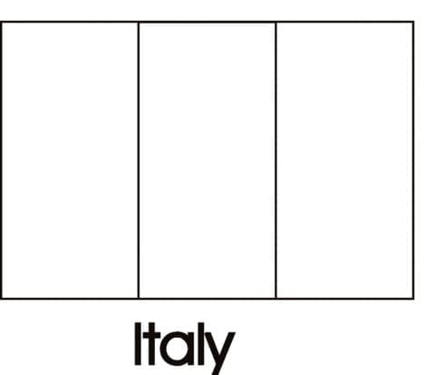 Itálie vlajka zdarma omalovánka