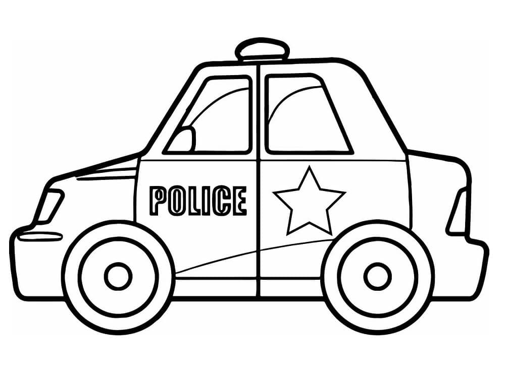 Jednoduché Policejní Auto omalovánka