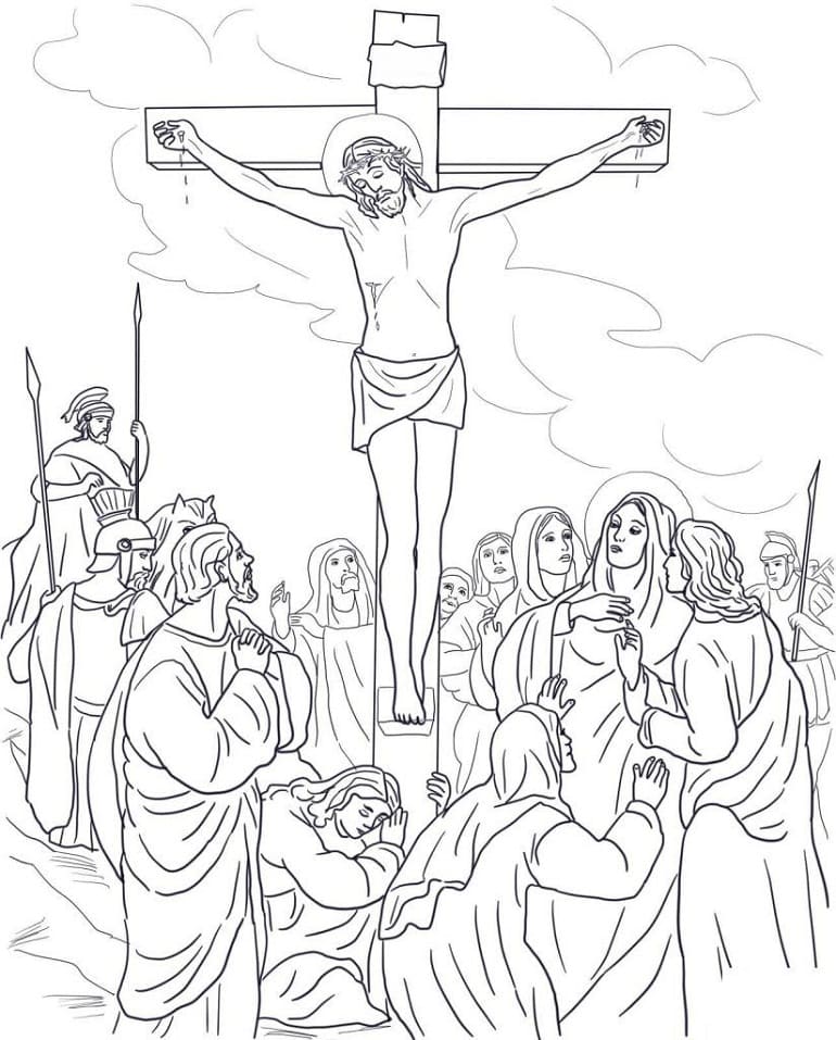 Ježíš Je Přibit Na Kříž omalovánka