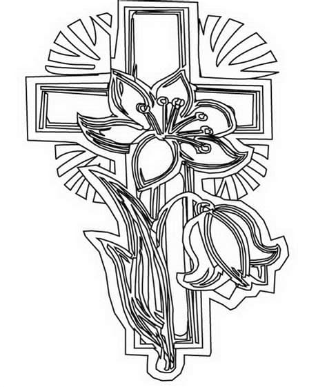 Kříž Velkého pátku k vytištění zdarma omalovánka