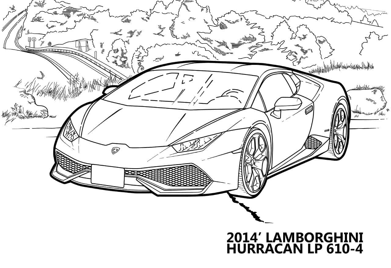 Lamborghini Huracan LP Roztomilý omalovánka