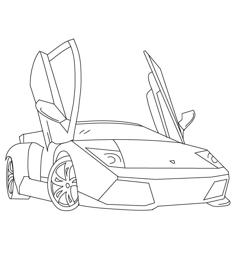 Lamborghini s Otevřenými Dveřmi omalovánka
