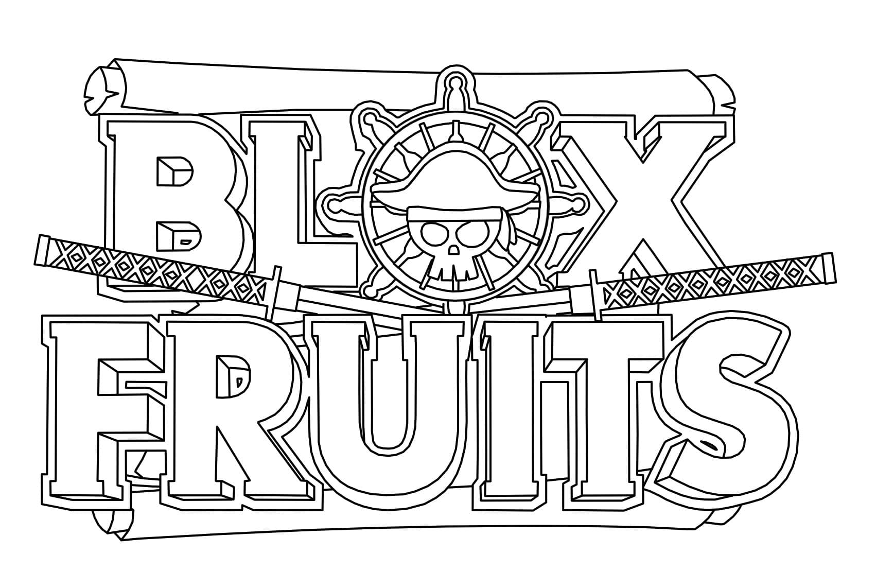 Logo Blox Fruits omalovánka