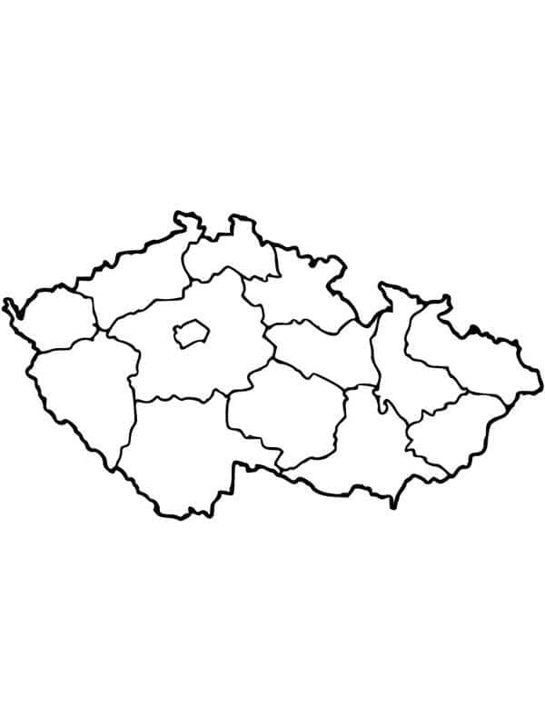 Mapa České Republiky Roztomilý omalovánka