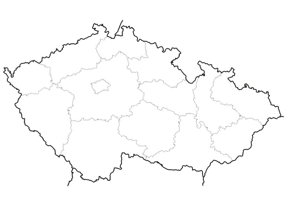 Mapa České Republiky omalovánka