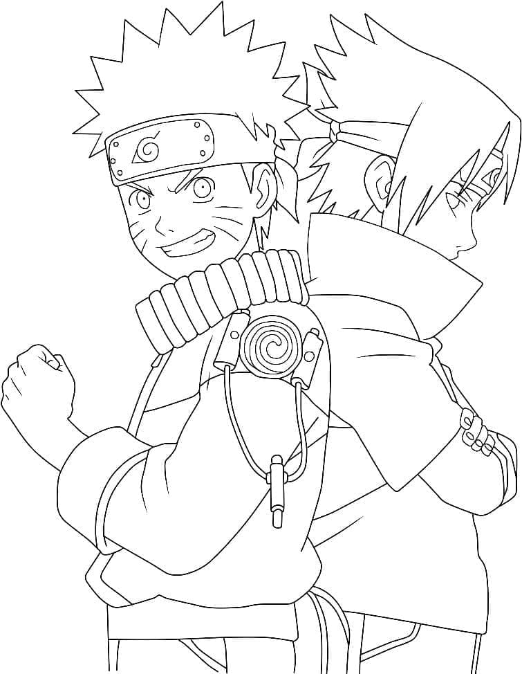 Mladý Naruto a Sasuke Volný, uvolnit omalovánka
