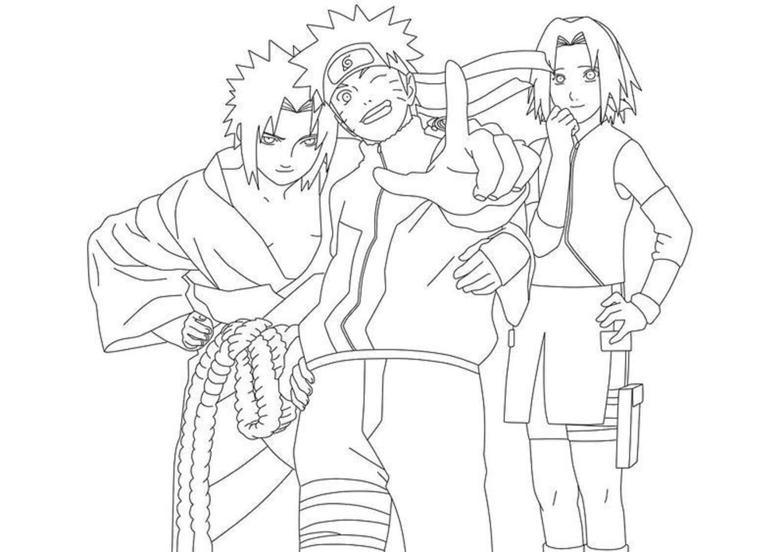 Naruto a Přátelé omalovánka