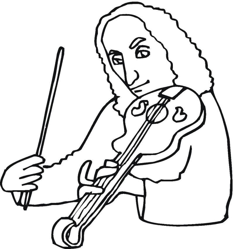Niccolo Paganini Zdarma omalovánka