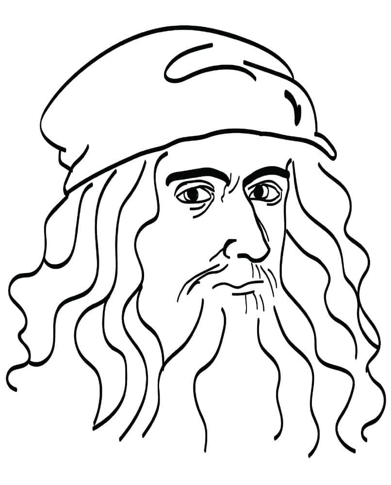 Obrázek Leonarda Da Vinciho omalovánka