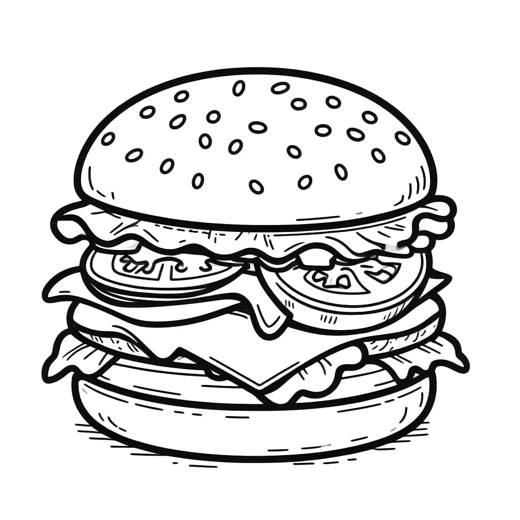 Obrovský hamburger omalovánka
