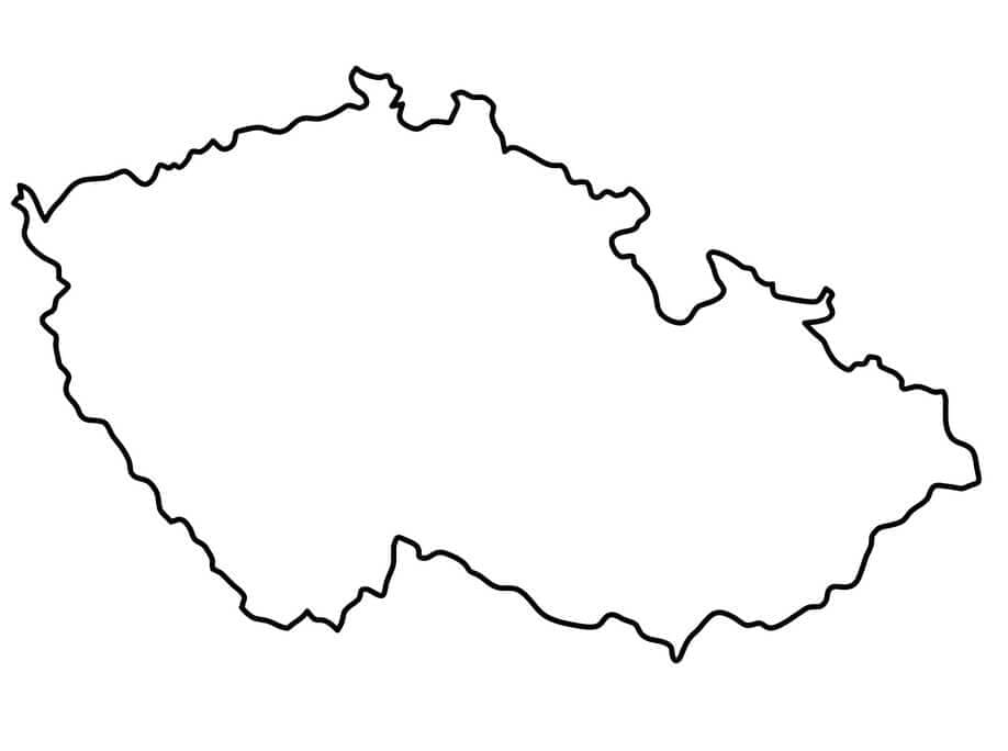 Obrysová mapa České Republiky omalovánka