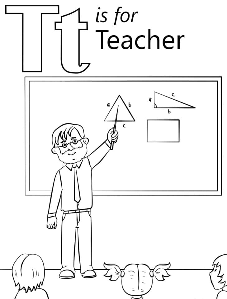 Písmeno T je pro učitele omalovánka