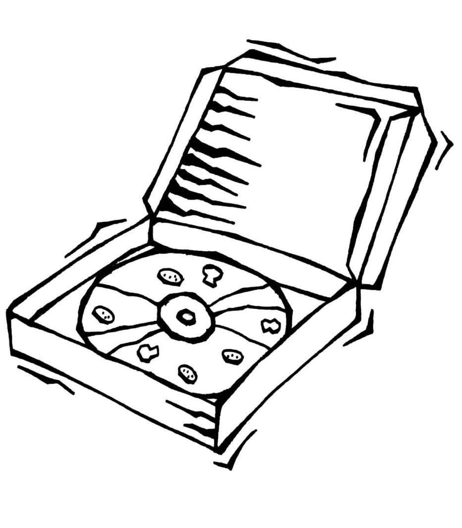 Pizza v krabici omalovánka