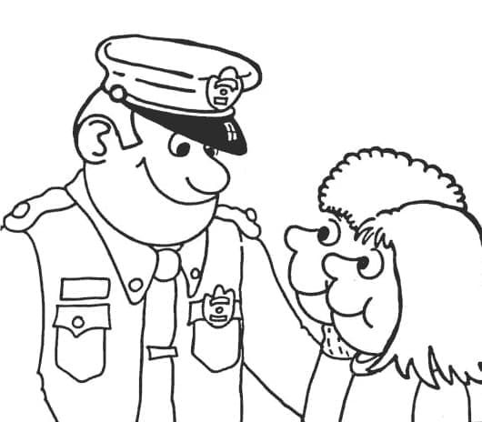 Policista s Dětmi omalovánka