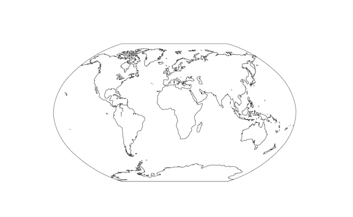 Prázdný Obrázek Mapy Světa omalovánka