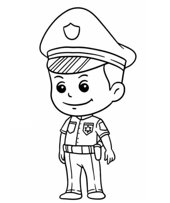 Roztomilý policista Pěkný omalovánka