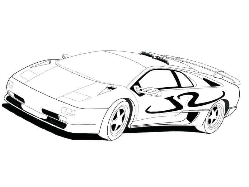Rychlostní auto Lamborghini omalovánka