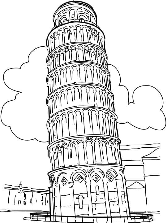 Šikmá věž v Pise v Itálii zdarma omalovánka