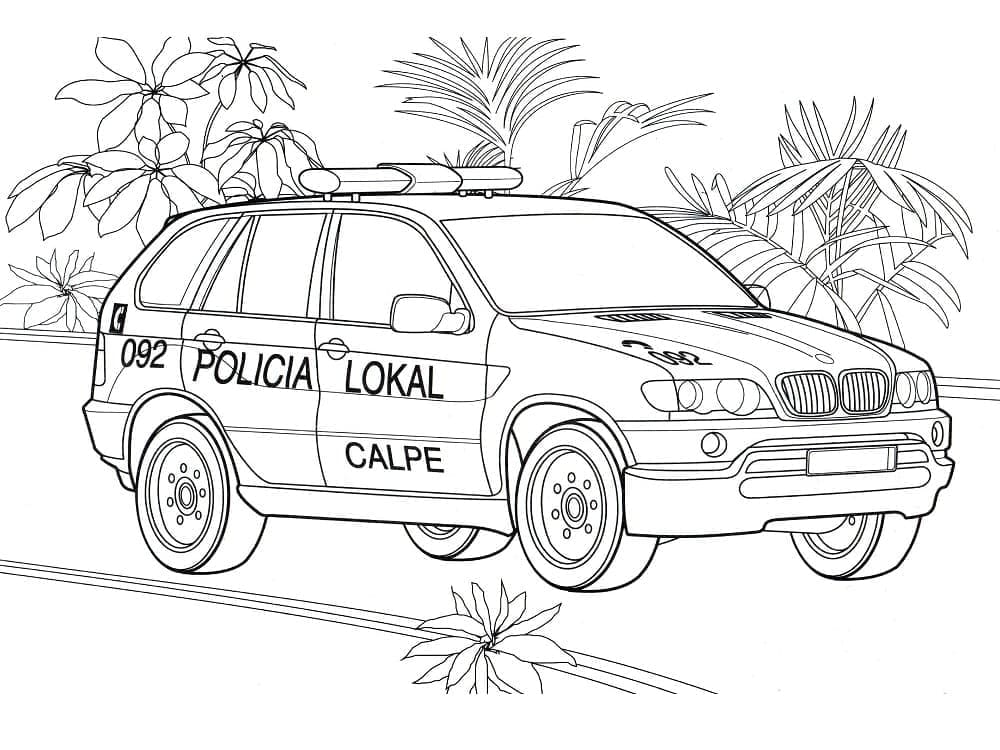 SUV Policejní Auto omalovánka