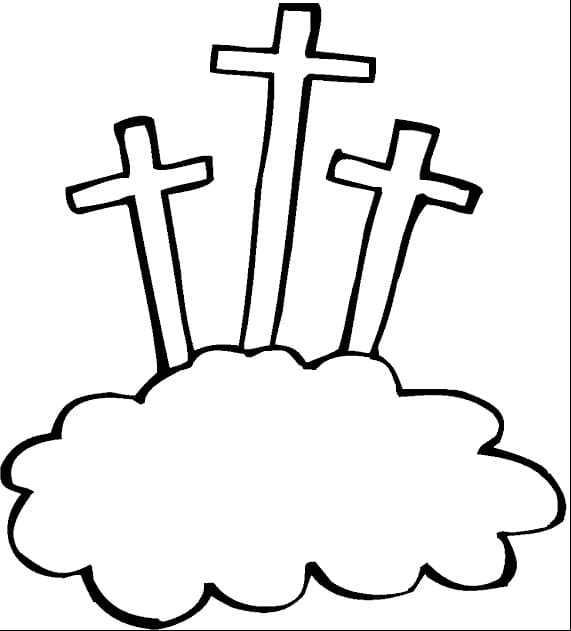 Velký Pátek Kříž Obrázek omalovánka